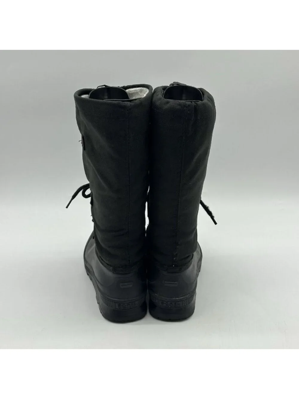 Vintage Sorel Snowlion Canada Black Tall Lace-Up Snow Boots - Women's Size 10